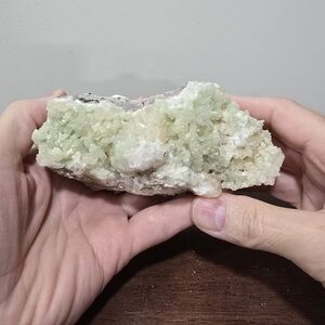 Prehnite and Quartz Crystal Cluster on Matrix